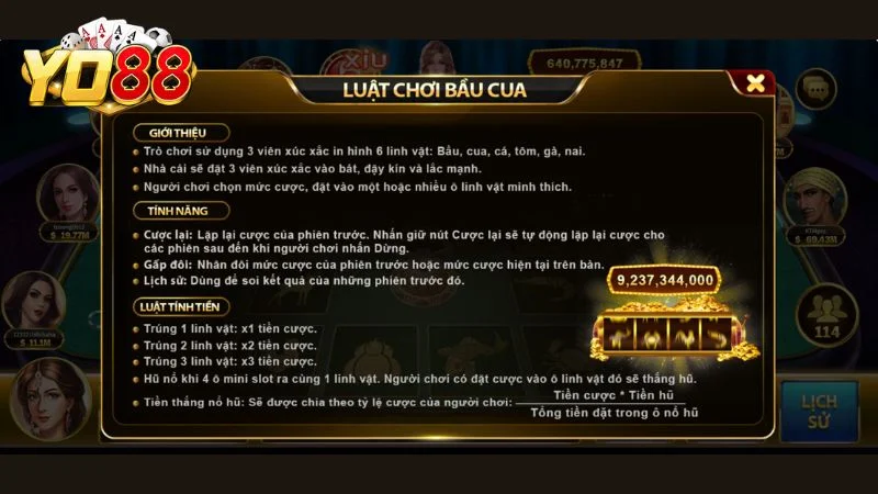 Luật chơi cơ bản khi tham gia Bầu Cua online